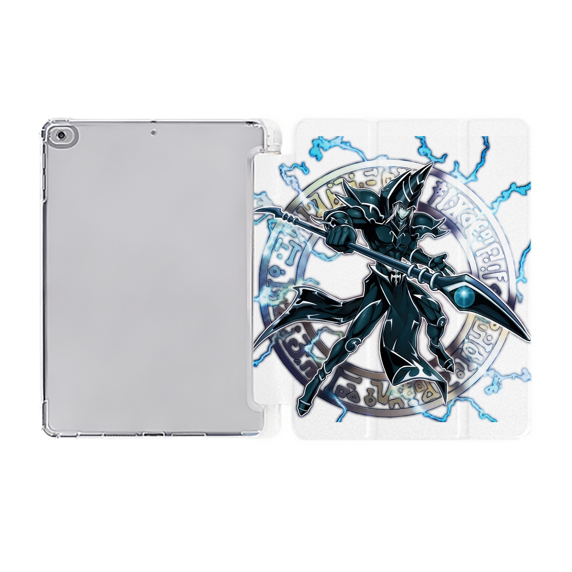 （画像用） 遊☆戯☆王 Yu-Gi-Oh! IPad ケース ペン収納付き 三つ折りスタンド PUレザー×シリコン 対応機種9.5/10.5/10.9インチ